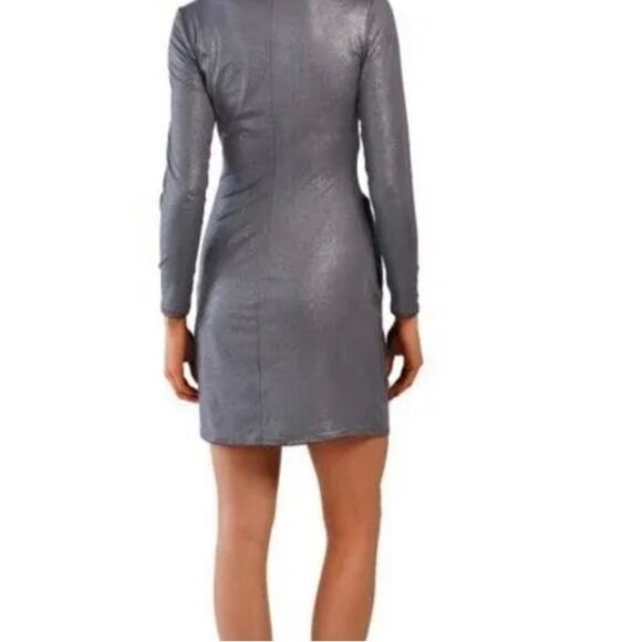 Tianna B. Metallic Shimmer Foil Asymmetrical Cocktail Dress Size Small NWT - Picture 2 of 13